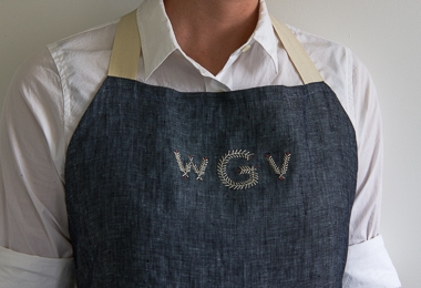 Monogrammed Simple Linen Apron