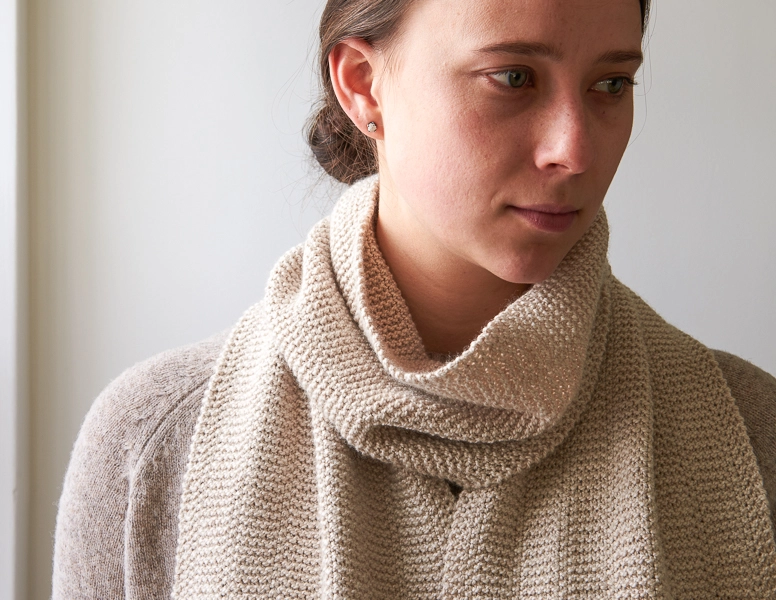 Broken Garter Scarf, Now in Wheat Flour | Purl Soho