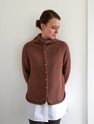 Top-Down Turtleneck Cardigan, Now in Baby Fawn | Purl Soho