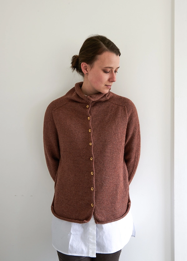 Top-Down Turtleneck Cardigan, Now in Baby Fawn | Purl Soho