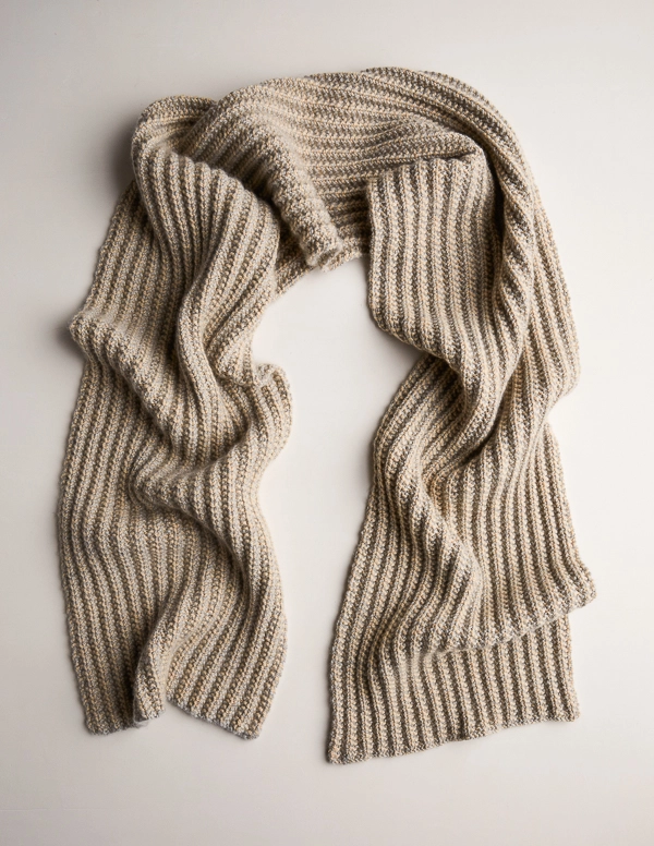 Two Tone Mistake Rib Scarf Free Knitting Pattern By Purl Soho