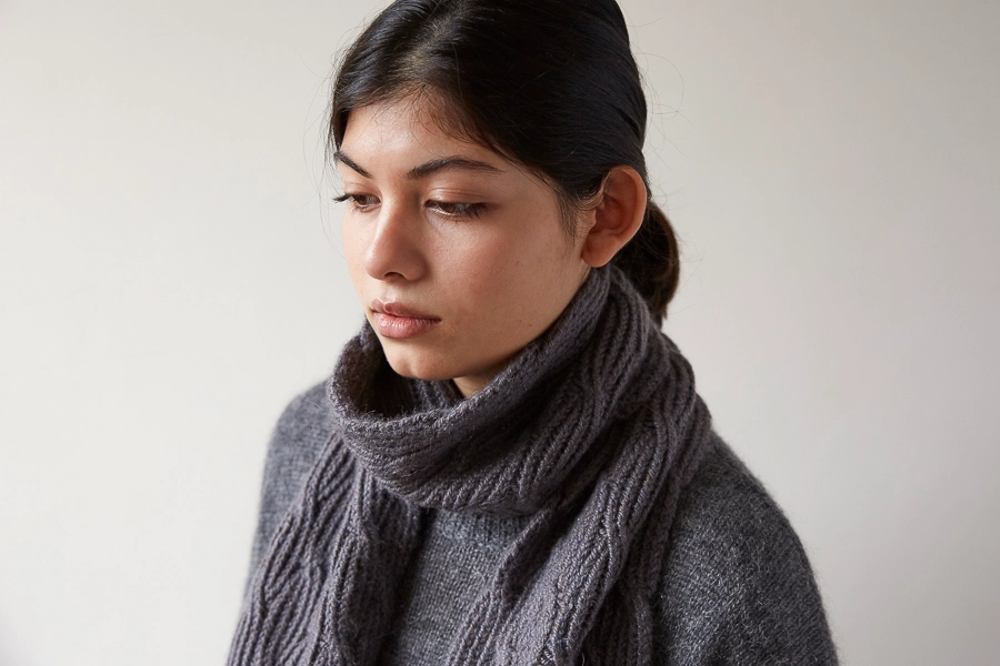 Reversible Rivulet Scarf in Trout Brown | Purl Soho