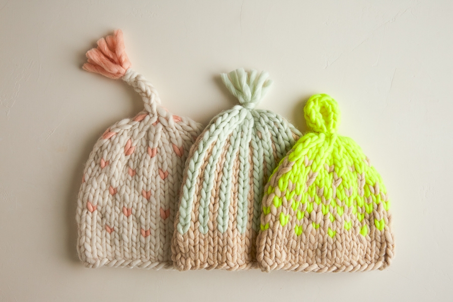 Two-Tone Pom Pom Hat + Scarf - Purl Soho