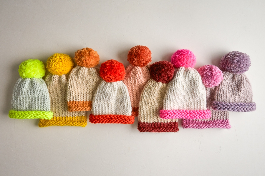 Two Toned Knitting Machine Beanie