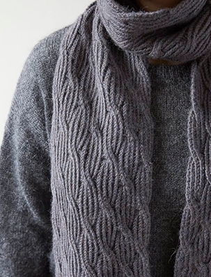 Reversible Rivulet Scarf in Trout Brown | Purl Soho