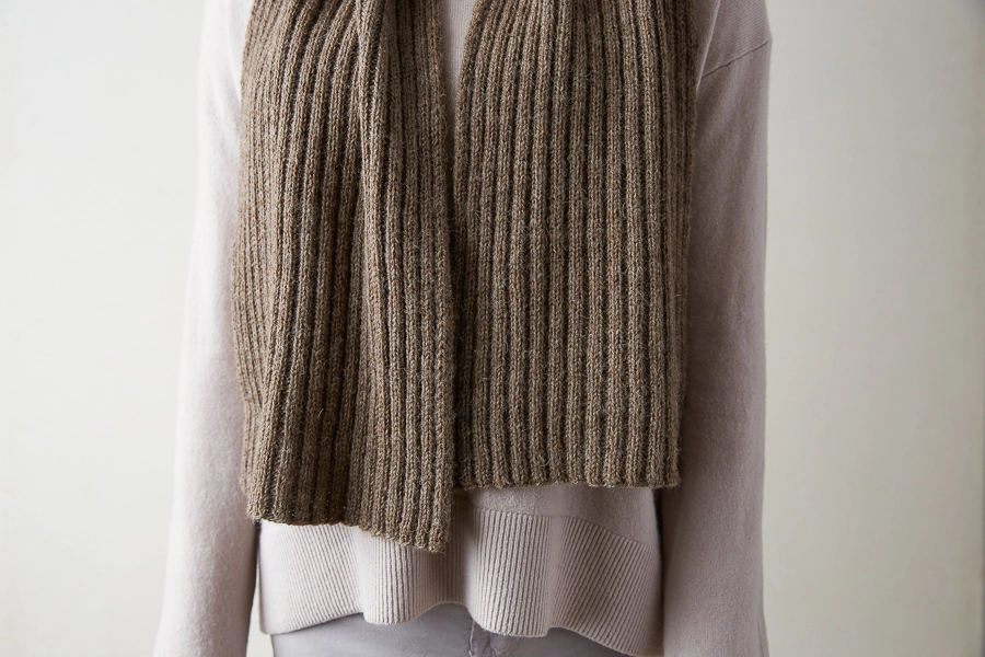 Laing Home Ribbed Scarf - Biscuit