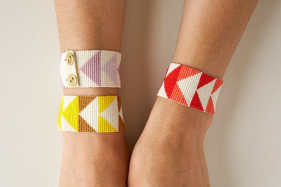 Flying Geese Beaded Cuff | Purl Soho