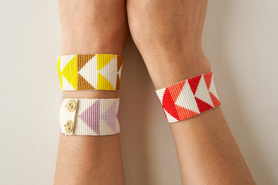 Flying Geese Beaded Cuff | Purl Soho