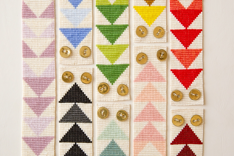 Flying Geese Beaded Cuff | Purl Soho