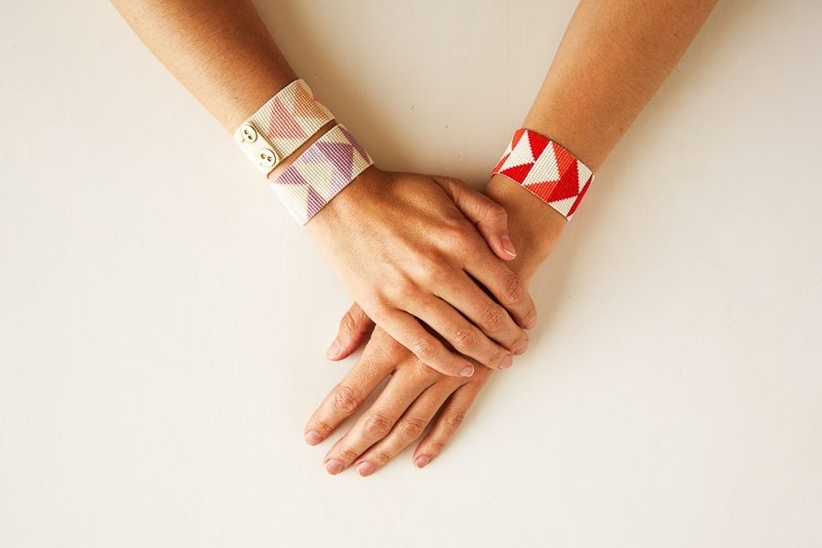 Flying Geese Beaded Cuff | Purl Soho