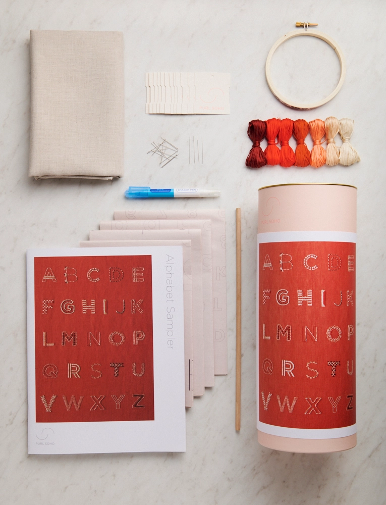 Alphabet Sampler in New Colors | Purl Soho