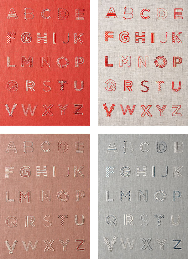 Alphabet Sampler in New Colors | Purl Soho