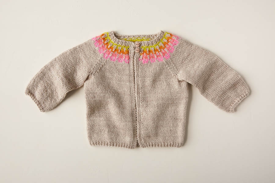 Baby Fair Isle Cardigan In Posy | Purl Soho