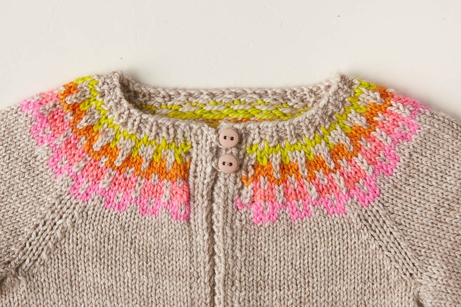 Baby Fair Isle Cardigan In Posy | Purl Soho