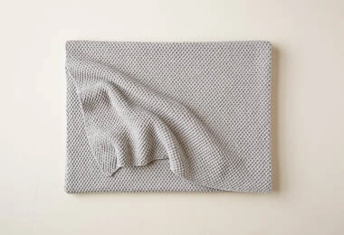 Double Seed Stitch Blanket in Cotton Pure