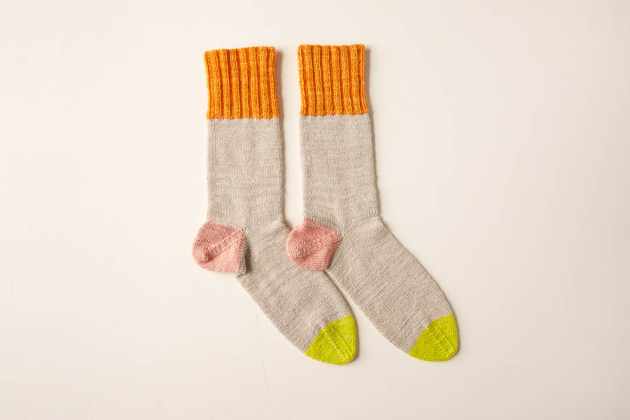Easy Heel Colorblock Socks | Purl Soho