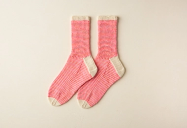 Striped Crew Socks In Pocket Posy