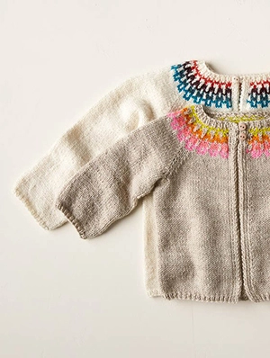 Baby Fair Isle Cardigan In Posy | Purl Soho