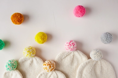 Speckled Pom Pom Hat