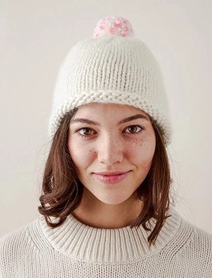 Two-Tone Pom Pom Hat + Scarf - Purl Soho