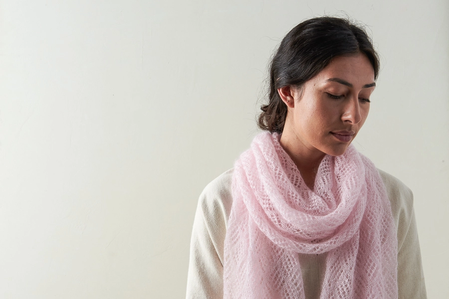 Checkerboard Lace Scarf In Tussock | Purl Soho