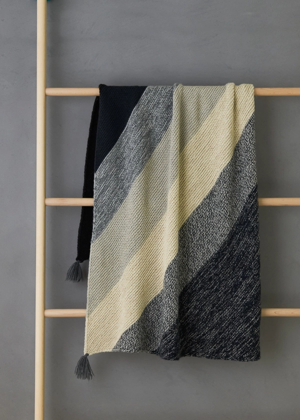 Rectangular Colorblock Bias Blanket In New Yarns + Colors | Purl Soho