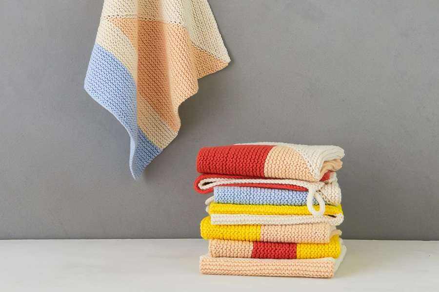 Colorful Half + Half  Washcloths | Purl Soho