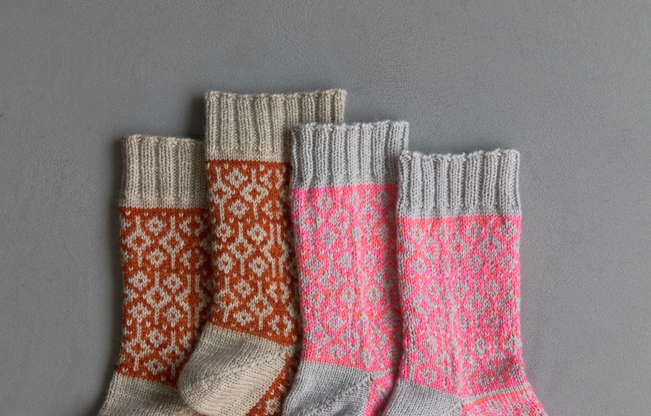 Amelia Putri For Purl Soho: Double Diamond Socks | Purl Soho