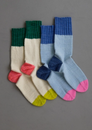 Easy Heel Colorblock Socks In New Colors | Purl Soho