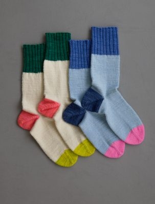 Easy Heel Colorblock Socks In New Colors | Purl Soho