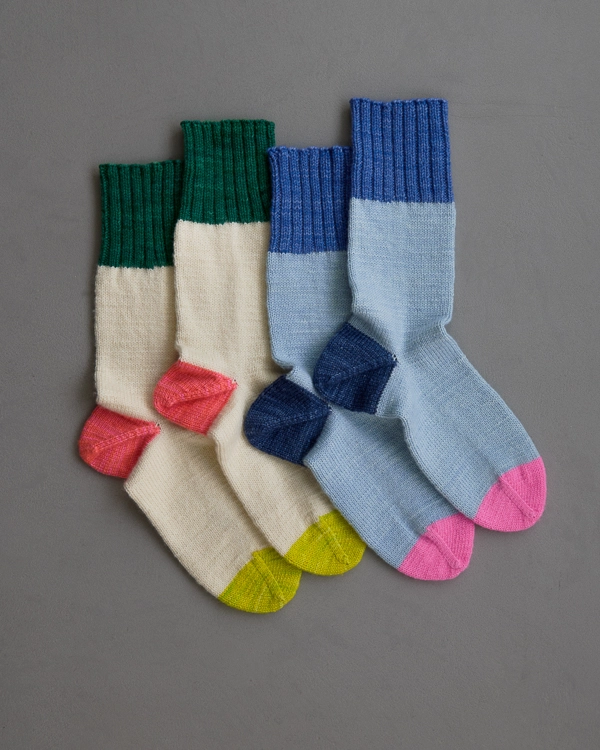Easy Heel Colorblock Socks In New Colors | Purl Soho