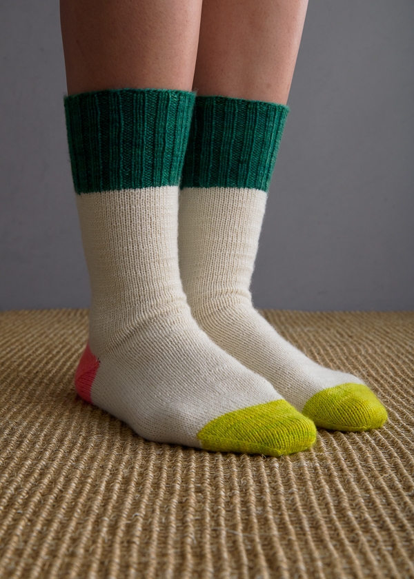 Easy Heel Colorblock Socks In New Colors | Purl Soho