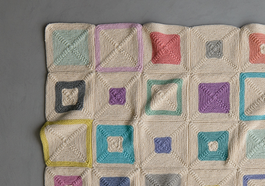 Arcadia, a Free Knit Blanket Square Pattern • Banana Moon Studio