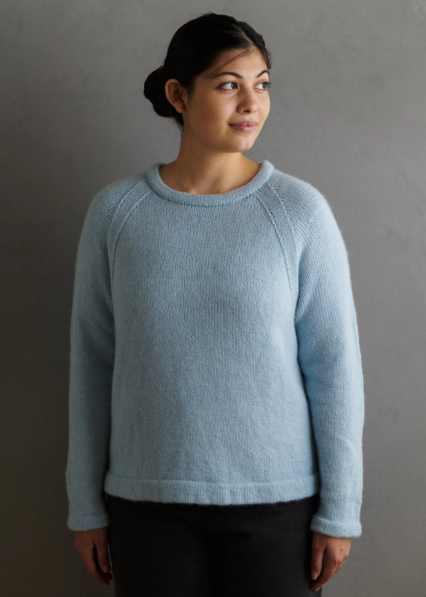 Classic Hemmed Crewneck In Cashmere Merino Bloom | Purl Soho