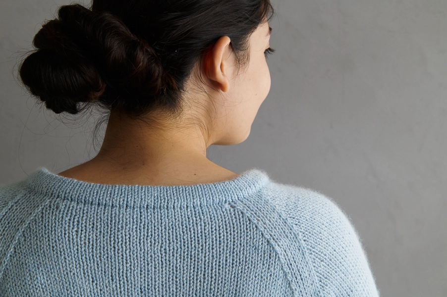 Classic Hemmed Crewneck In Cashmere Merino Bloom | Purl Soho
