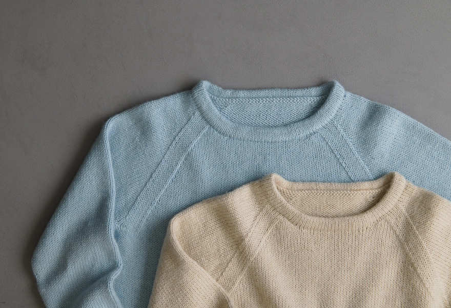 Classic Hemmed Crewneck In Cashmere Merino Bloom | Purl Soho