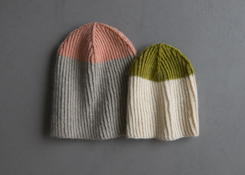 Twisted Rib Hat + Mittens In Cashmere Merino Bloom | Purl Soho