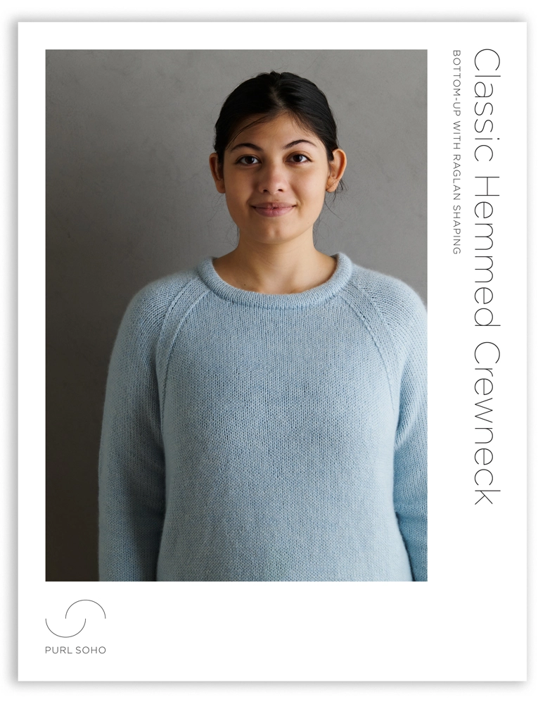 Classic Hemmed Crewneck In Cashmere Merino Bloom | Purl Soho
