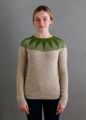 Ainur Berkimbayeva For Purl Soho: Thistle Yoke Pullover In New Colors | Purl Soho