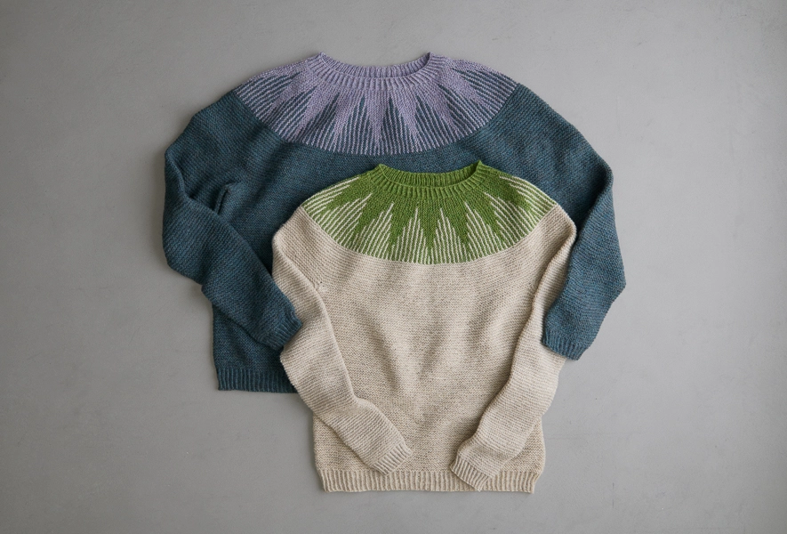 Ainur Berkimbayeva For Purl Soho: Thistle Yoke Pullover In New Colors | Purl Soho