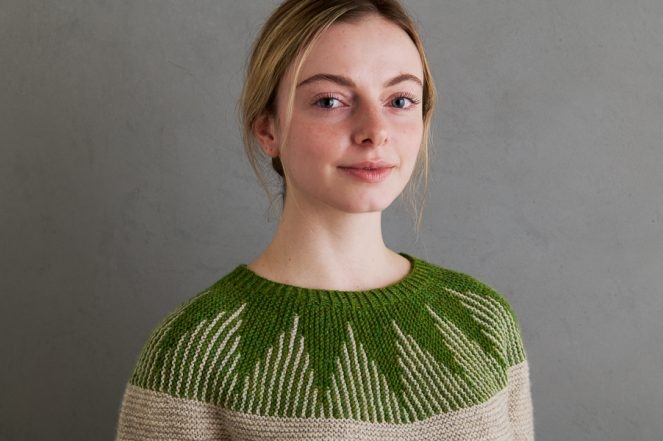 Ainur Berkimbayeva For Purl Soho: Thistle Yoke Pullover In New Colors | Purl Soho
