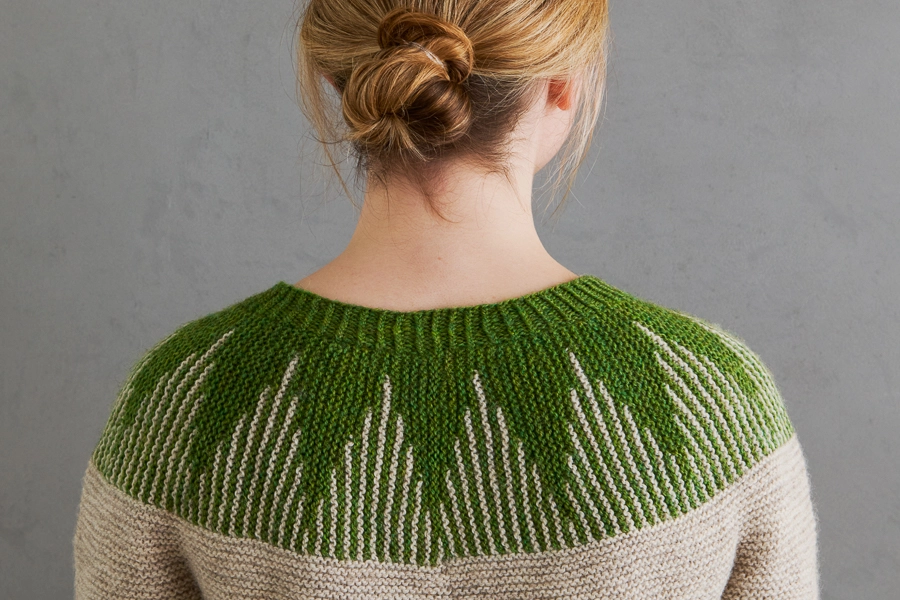 Ainur Berkimbayeva For Purl Soho: Thistle Yoke Pullover In New Colors | Purl Soho