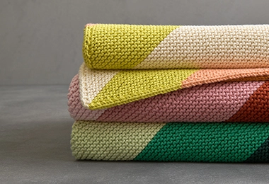 Colorful Corner Blanket In Tulip Cotton
