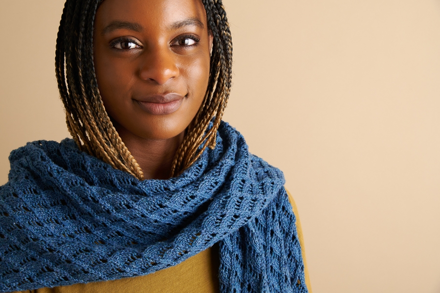 Little Moons Lace Wrap In Santolina | Purl Soho