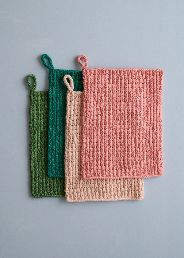 Waffle Stitch Washcloth + Hand Towel In Santolina | Purl Soho