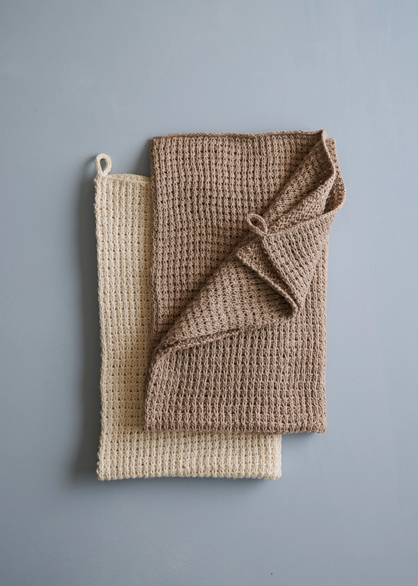 Waffle Stitch Washcloth + Hand Towel In Santolina | Purl Soho