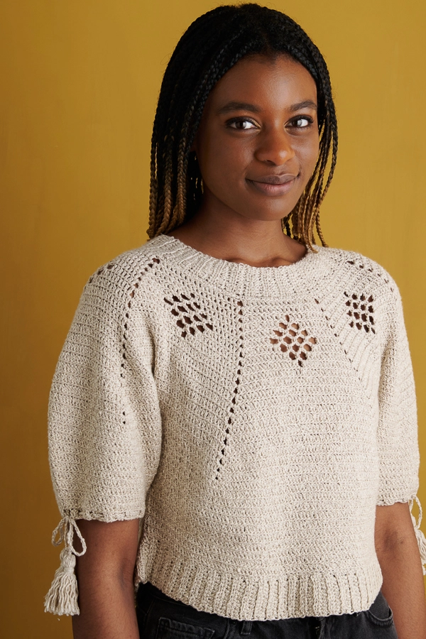 Isa Catepillán For Purl Soho: Terra-Madre Top in Picnic Cotton | Purl Soho