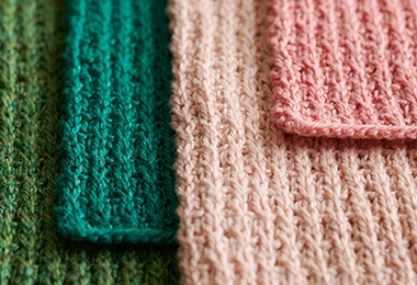 Waffle Stitch Washcloth + Hand Towel In Santolina