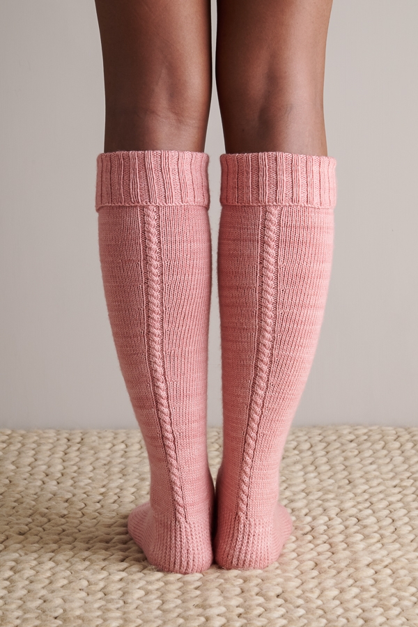 Little Cable Knee Highs in Posy | Purl Soho