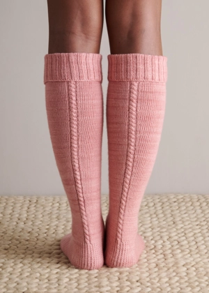 Little Cable Knee Highs in Posy | Purl Soho